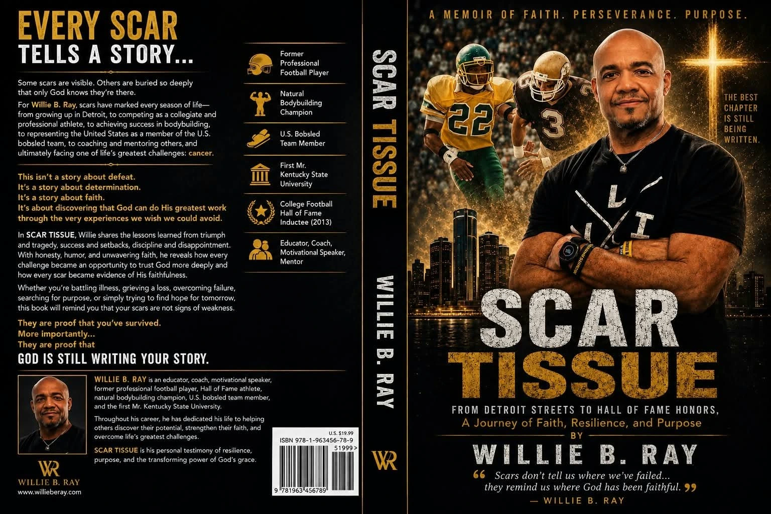 Print cover spread for Willie B. Ray’s Scar Tissue.